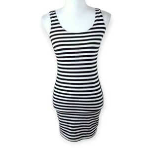 H&M BLACK & WHITE STRIPE TANK DRESS SZ.S EUC